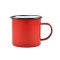 Zománcozott bögre 10 cm, 670 ml piros-fehér