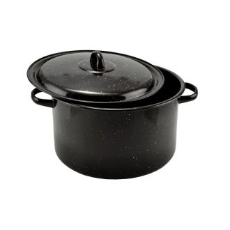   Zománcozott lábas fedővel 30 cm – 10,5 literes, fekete-fehér pöttyös