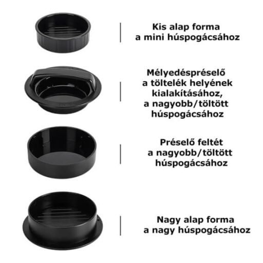 Műanyag hamburger és húspogácsa készítő 12,5 cm