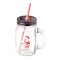 Karácsonyi Bögre Szívószállal, Télapó mintás Fedővel