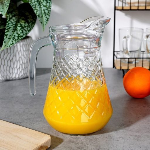 Üveg kancsó tetővel 1,4 L