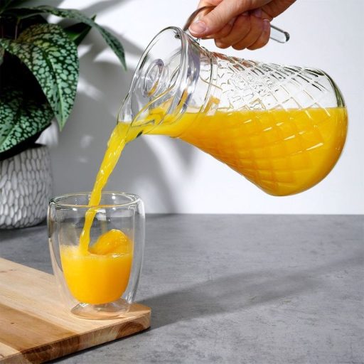Üveg kancsó tetővel 1,4 L