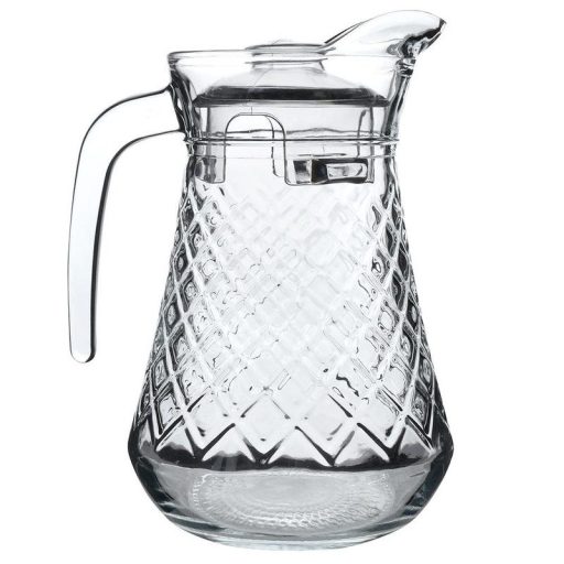 Üveg kancsó tetővel 1,4 L