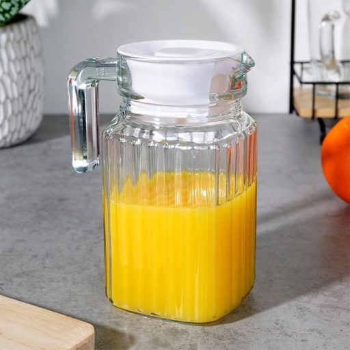 Üveg kancsó tetővel, 650 ml