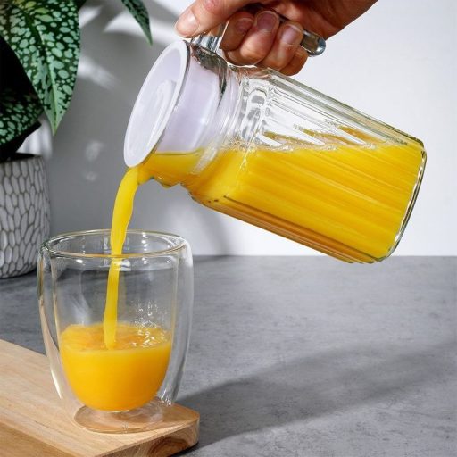 Üveg kancsó tetővel, 650 ml