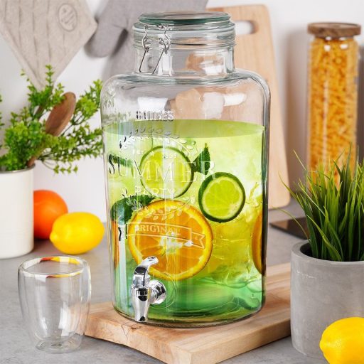 Csatos Üveg italadagoló csappal – 8 liter