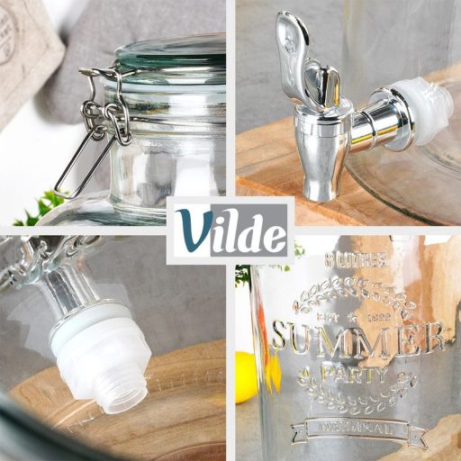 Csatos Üveg italadagoló csappal – 8 liter