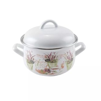 Levendula zománcozott lábas fedővel 16cm, 1,8lit