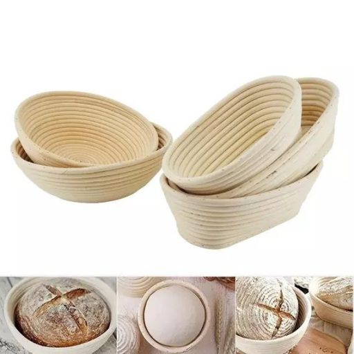 Rattan Szakajtó  Kenyér Kelesztőtál Kerek, 25*8 cm