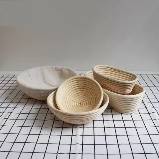Rattan Szakajtó  Kenyér Kelesztőtál Kerek, 25*8 cm