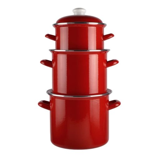 Bordó Zománcozott fazék fedővel, 18 cm, 4 liter