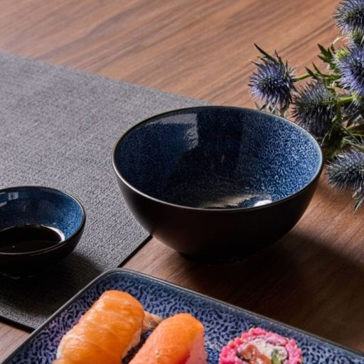 FUTARI SUSHI porcelán szett, 8 darabos, fekete / sötétkék