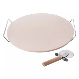 Pizza Sütőkő Pizzavágóval  33 cm