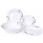 OPAL Kerek Porcelán Étkészlet – 19 részes, Rózsaszín–Szürke