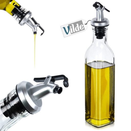 Üveg olaj- és ecettartó adagolóval – 250 ml