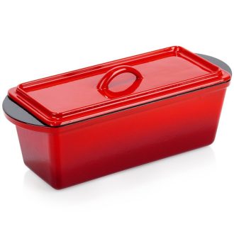   Zománcozott öntöttvas piros kenyérsütő 35 × 14 cm, 3 liter