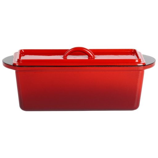 Zománcozott öntöttvas piros kenyérsütő 35 × 14 cm, 3 liter