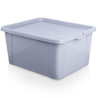 Tárolódoboz fedéllel – 20 l, világosszürke