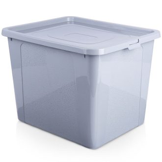 Tárolódoboz fedéllel – 30 l, világosszürke