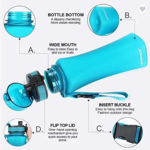 Uzspace Tritan slim kulacs, BPA-mentes, piros 700ml