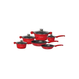   Cheffinger 10 részes tapadásmentes bevonatú edénykészlet Red