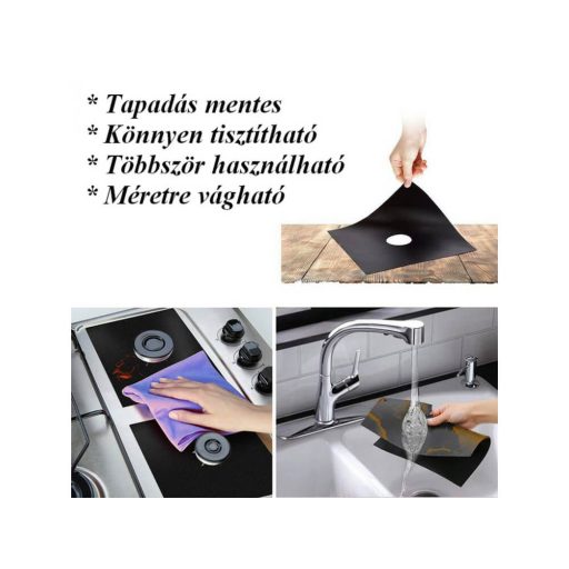 Védőfólia Tűzhelyhez – 10 db, 27×27 cm (Hőálló 260°C-ig)