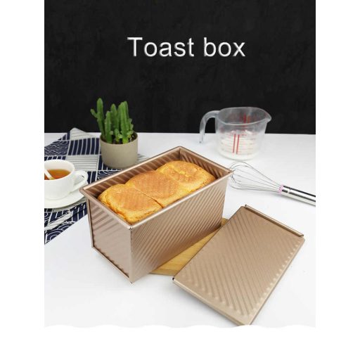 Tapadásmentes Kenyérsütő Forma Fedővel – Rozéarany, 550 g (20,8×12×11 cm)