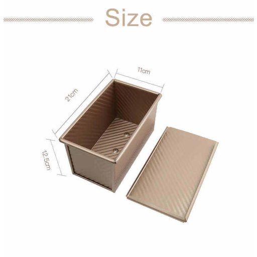 Tapadásmentes Kenyérsütő Forma Fedővel – Rozéarany, 550 g (20,8×12×11 cm)