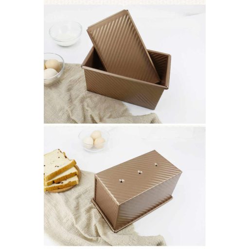 Tapadásmentes Kenyérsütő Forma Fedővel – Rozéarany, 550 g (20,8×12×11 cm)