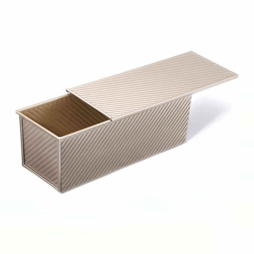 Tapadásmentes Kenyérsütő Forma Fedővel – Rozéarany, 1000 g (31,5×12×11 cm)