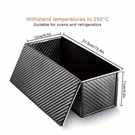 Tapadásmentes Kenyérsütő Forma Fedővel – Rozéarany, 1000 g (31,5×12×11 cm)
