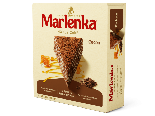 Marlenka torta mézes, kakaós 800g