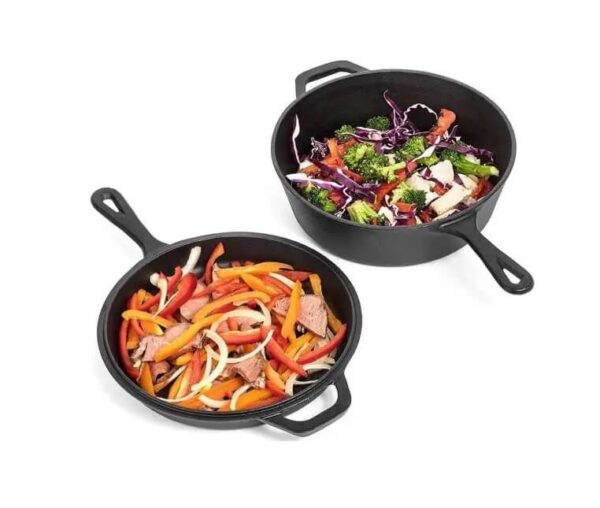 Öntöttvas serpenyő fedővel 27cm - Image 3