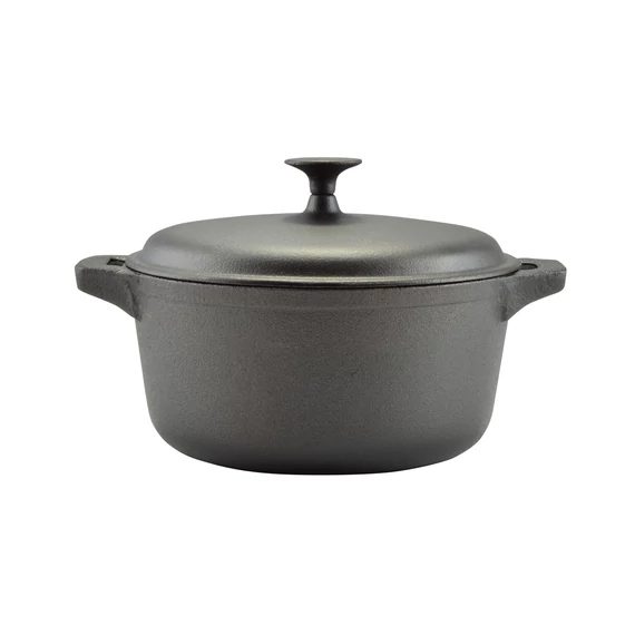 Öntöttvas lábas fedővel – 34 cm, 10 literes, kezelt - Image 4