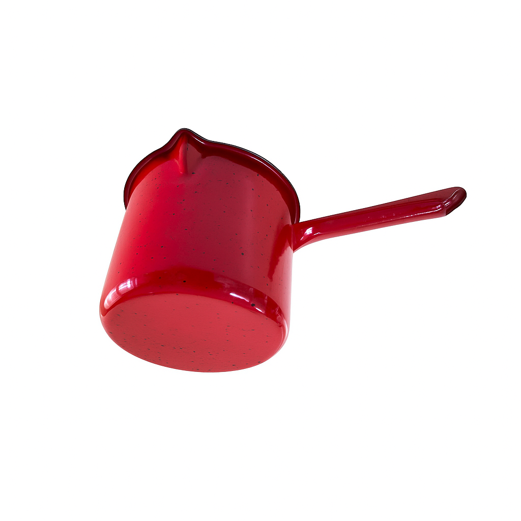 Zománcozott nyeles mércés kiöntő 1lit