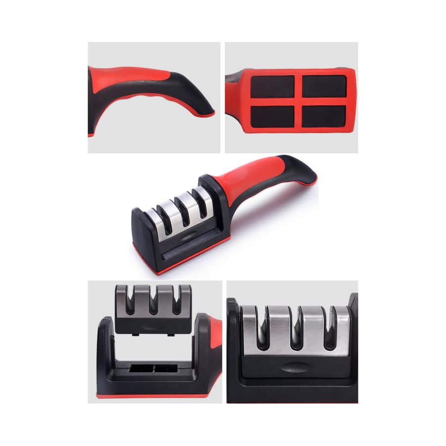 Kézi késélező acél késekhez 3 fokozatú