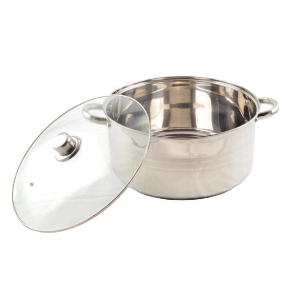 Inox lábas 10,5 literes, üvegfedővel - Image 2