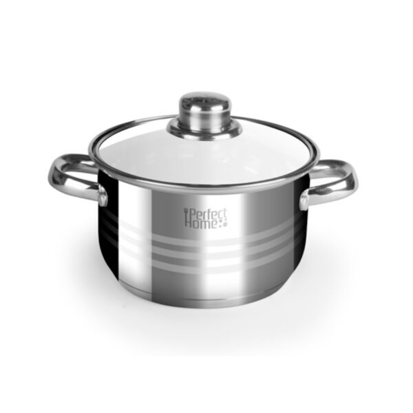 Inox lábas 8.5 literes, üvegfedővel