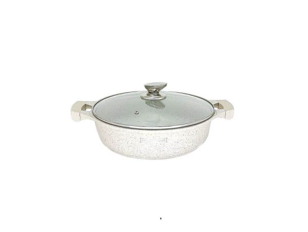 Royalty Line Tapadásmentes, Márvány bevonatú bézs Szeletsütő Üvegfedővel 28 cm