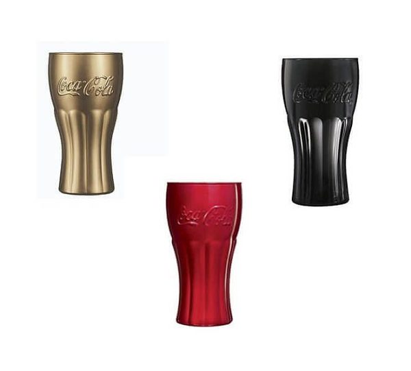COCA-COLA üdítős pohár 370ml LOSE MIRROR Clack, Red, Gold szett