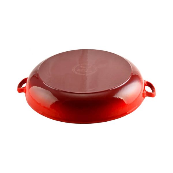Zománcozott öntöttvas piros lábas fedővel 30 cm - Image 3