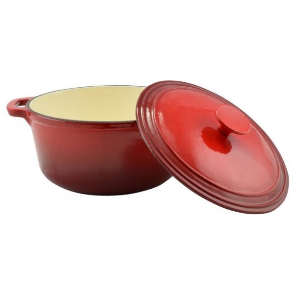 Zománcozott öntöttvas lábas 28 cm, 5.5l piros - Image 2