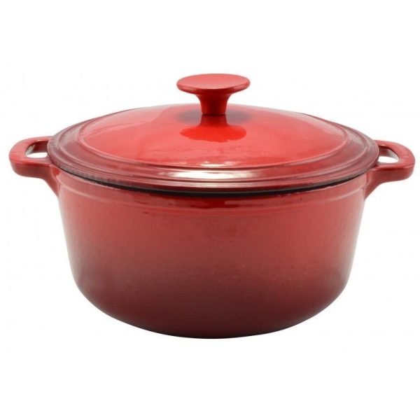 Zománcozott öntöttvas lábas 28 cm, 5.5l piros