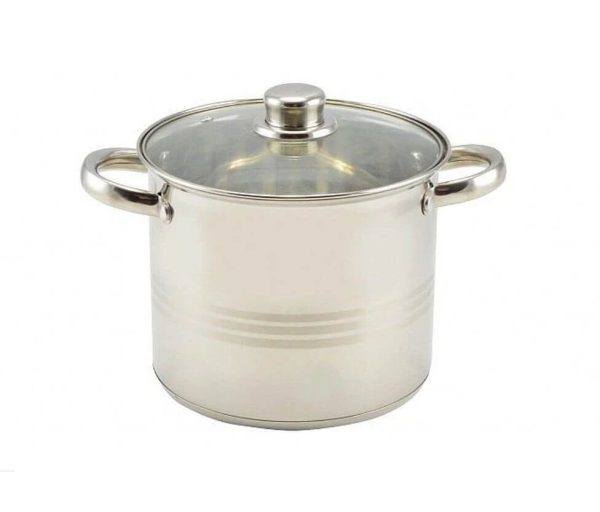 Inox fazék 11 literes üvegfedővel