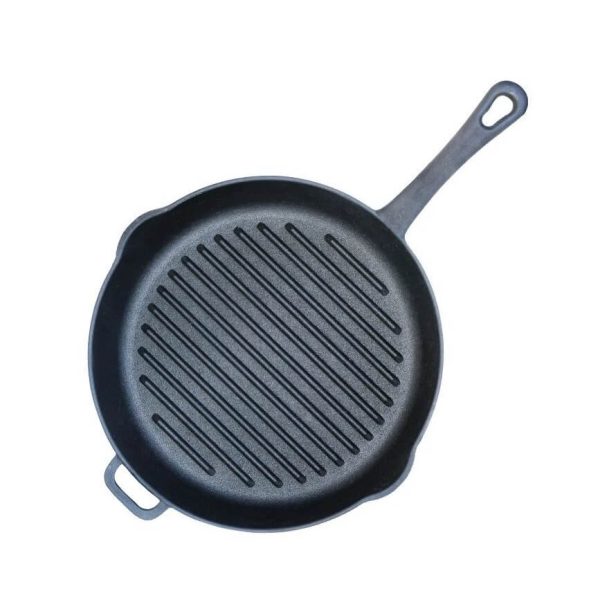 Kerek öntöttvas grillserpenyő, öntöttvas nyéllel 28cm - Image 2
