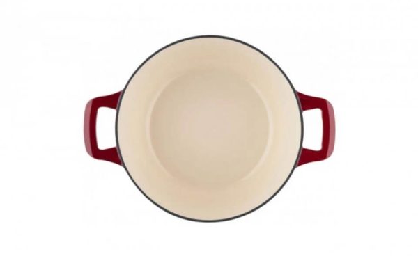 Zománcozott öntöttvas lábas fedővel 26 cm piros - Image 2