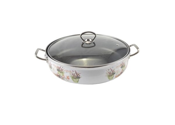 Zománcozott szeletsütő lábas üvegfedővel 28cm levendula - Image 2