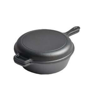 Öntöttvas serpenyő fedővel 24cm, 3,5lit