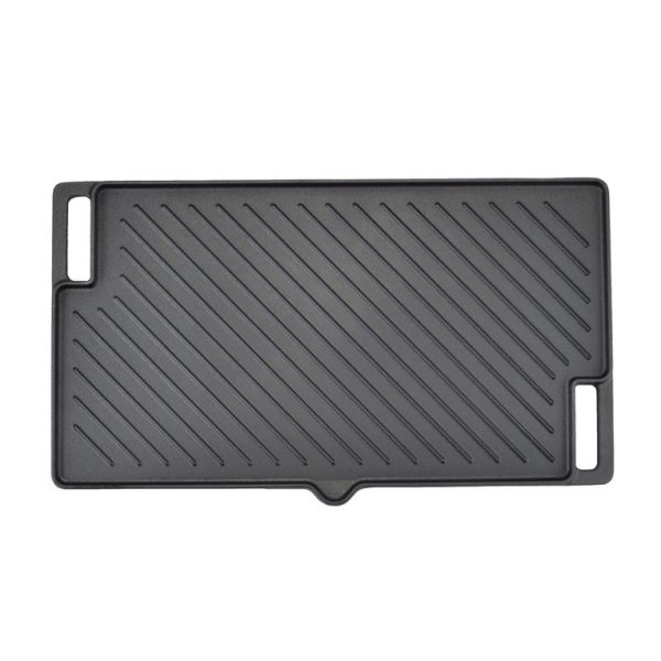 Öntöttvas grilllap 2 oldalsó csőrrel 45*25 cm