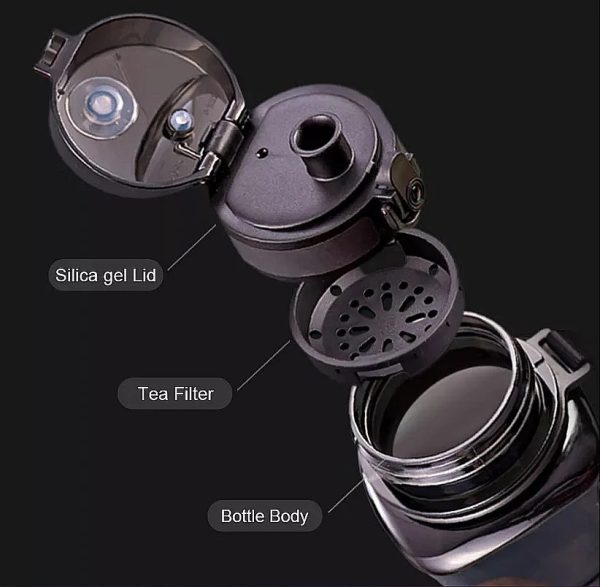 Uzspace Tritan slim kulacs, BPA-mentes, piros 700ml - Image 3